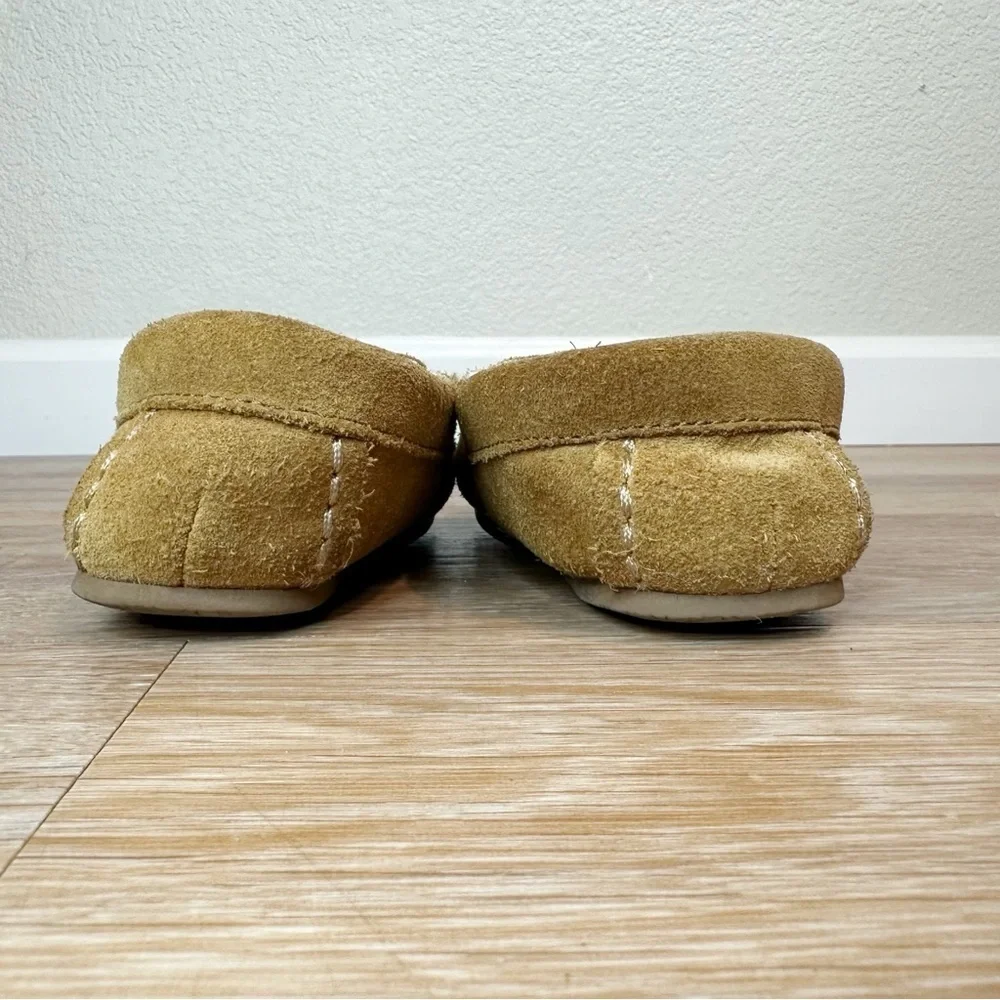 Lands' End Toddler Size 11 Tan Suede Leather Moccasin Slipper